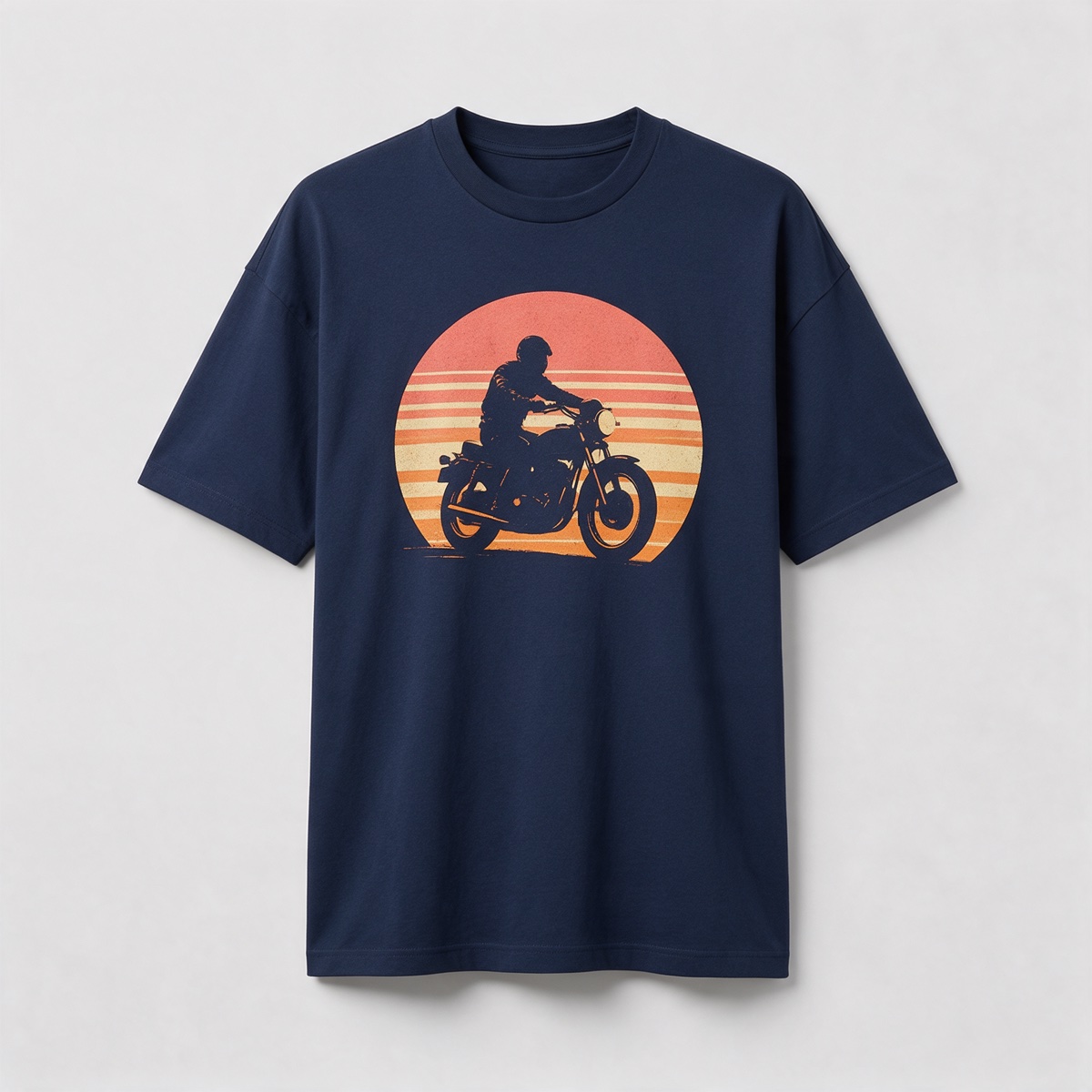 Sunset Rider Graphic Tee in navy